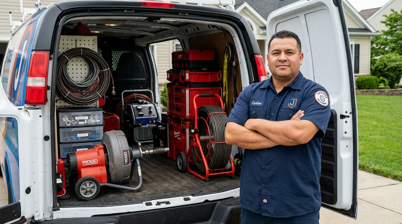 Professional drain cleaning equipment and Johns Plumbing LLC plumber in Caryville