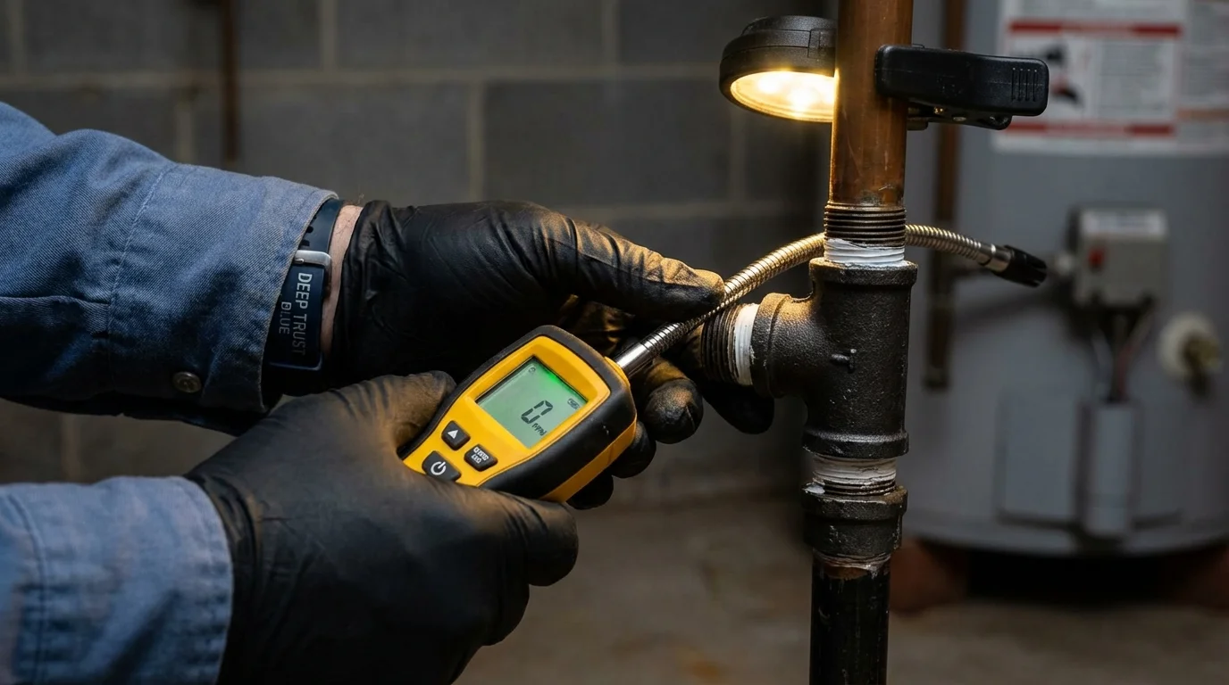 Gas leak detection with electronic sniffer by Johns Plumbing LLC in Caryville
